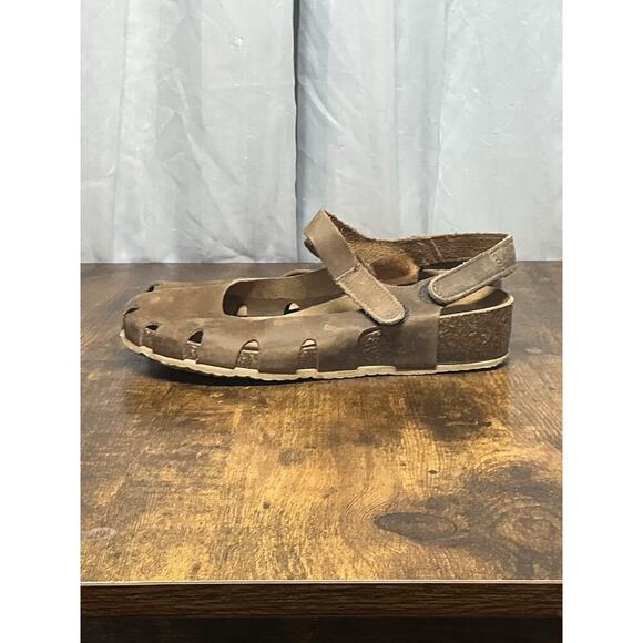 BioNatura SOLO Leather Mary Jane Closed Toe Sandals Size 7/38 Cork Brown - Picture 9 of 14